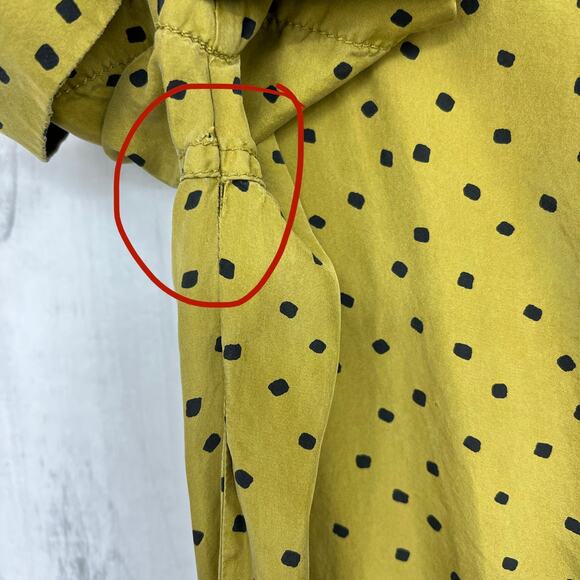 Tanya Taylor US 2 Womens Olive Green Silk Francis Jumpsuit Short Sleeve -Pockets - Picture 12 of 14